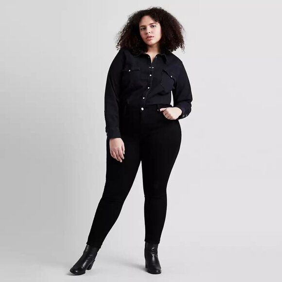 Levi’s 720 High Rise Super Skinny Plus Size Women’s Jeans Black 16W NWT - Picture 1 of 4